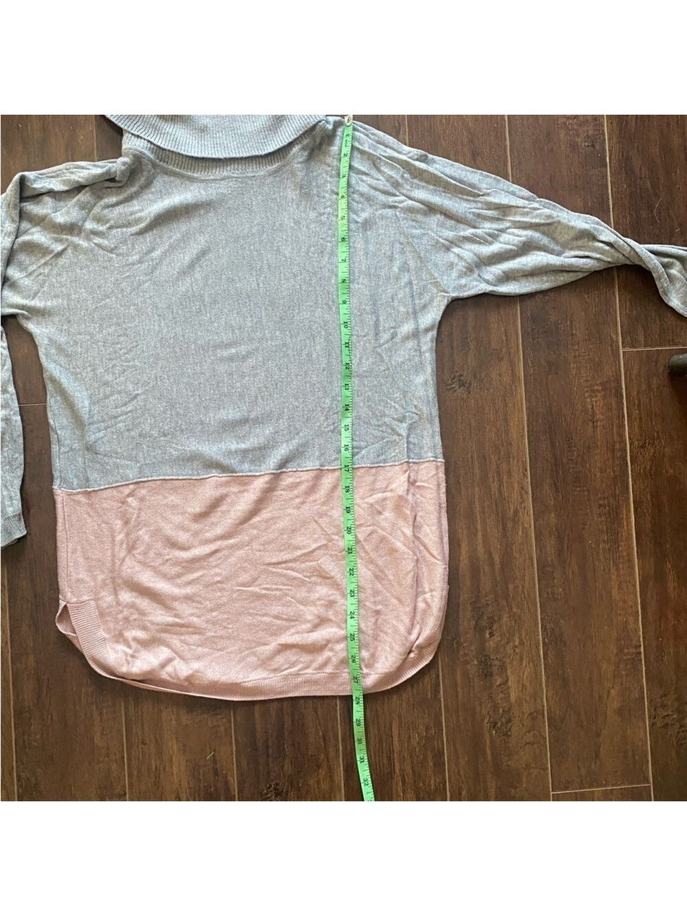 Cleo Gray Pink Turtleneck Tunic Sweater XS - Picture 7 of 8